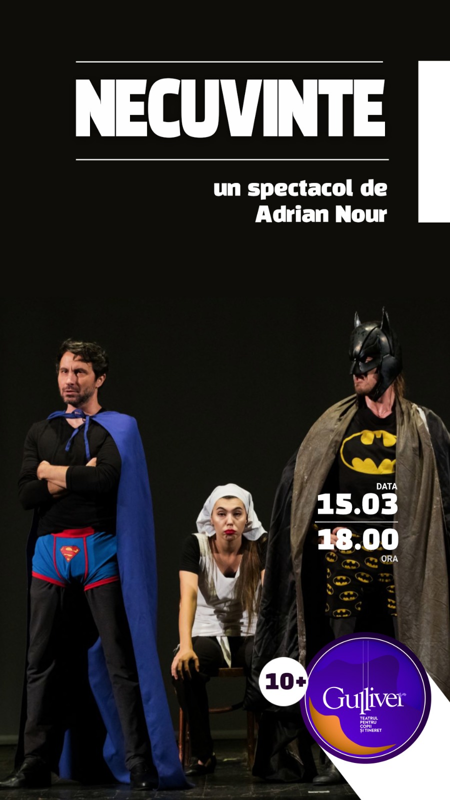 ”Necuvinte” și ultimul spectacol de iarnă,  în acest weekend la Teatrul ”Gulliver”